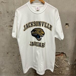 NFL Y2K Jacksonville Jaguars Logo Metallic Short Sleeve Unisex T-Shirt Large L